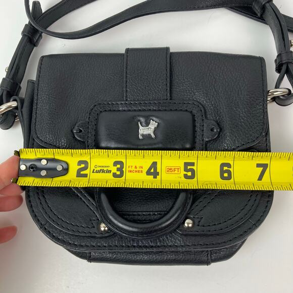 Radley London Small Crossbody Bag w Scottie Dog Logo Black Leather Retro - Picture 13 of 16